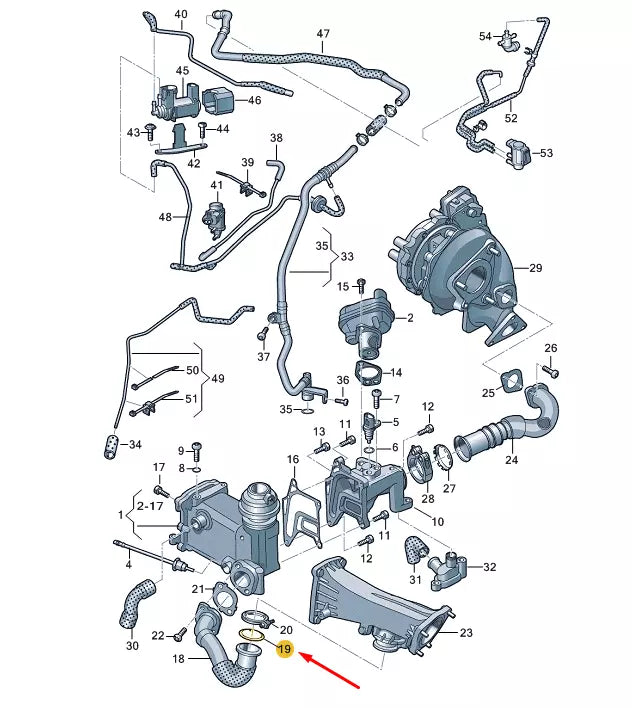 NEW VW TOUAREG 7P MK2 EGR CONNECTING PIPE SEAL 059131547R ORIGINAL