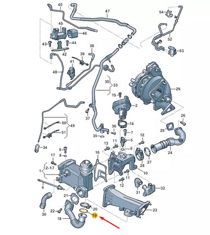 NEW VW TOUAREG 7P MK2 EGR CONNECTING PIPE SEAL 059131547R ORIGINAL
