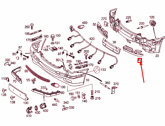 NEW MERCEDES-BENZ C W203 FRONT BUMPER LEFT IMPACT ABSORBER A2038850337 ORIGINAL