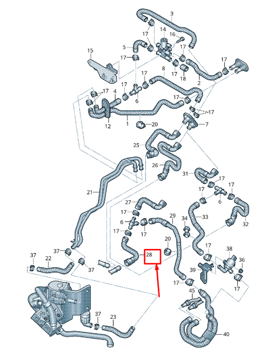 new audi a5 8t engine coolant hose 8k0265372b original