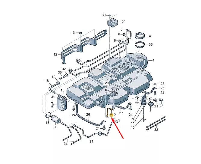 NEW VW TRANSPORTER VI T6 FUEL TANK EARTH LINE 7E0201142