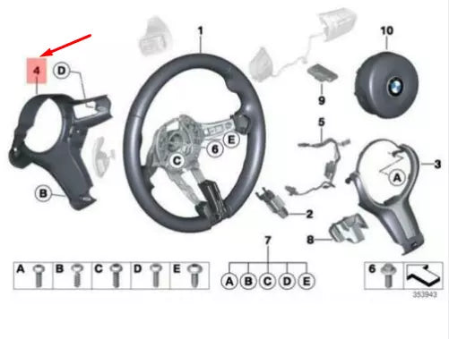 NEW BMW X5 F15 STEERING WHEEL M REAR COVER 32307847459 7847459 ORIGINAL