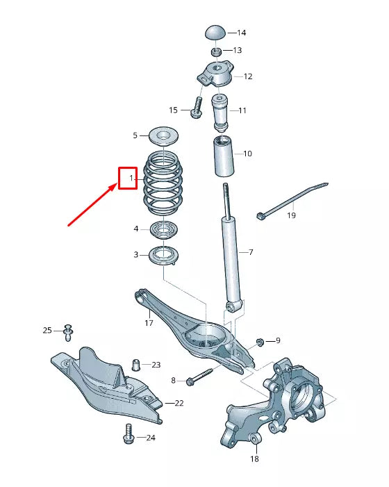NEW AUDI Q3 F3 SPORTBACK REAR COIL SPRING 5QF511115DG
