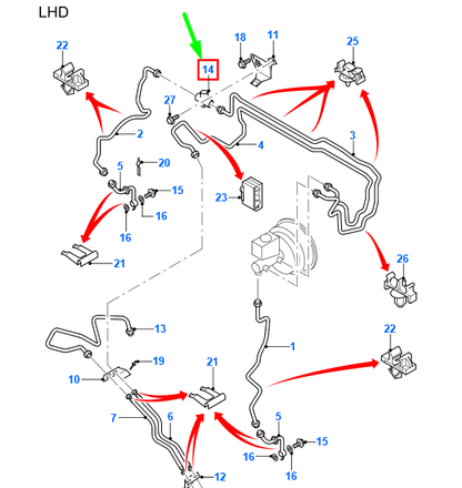 new ford ranger mk2 rear brake pipe t-connector lhd 4546928 original