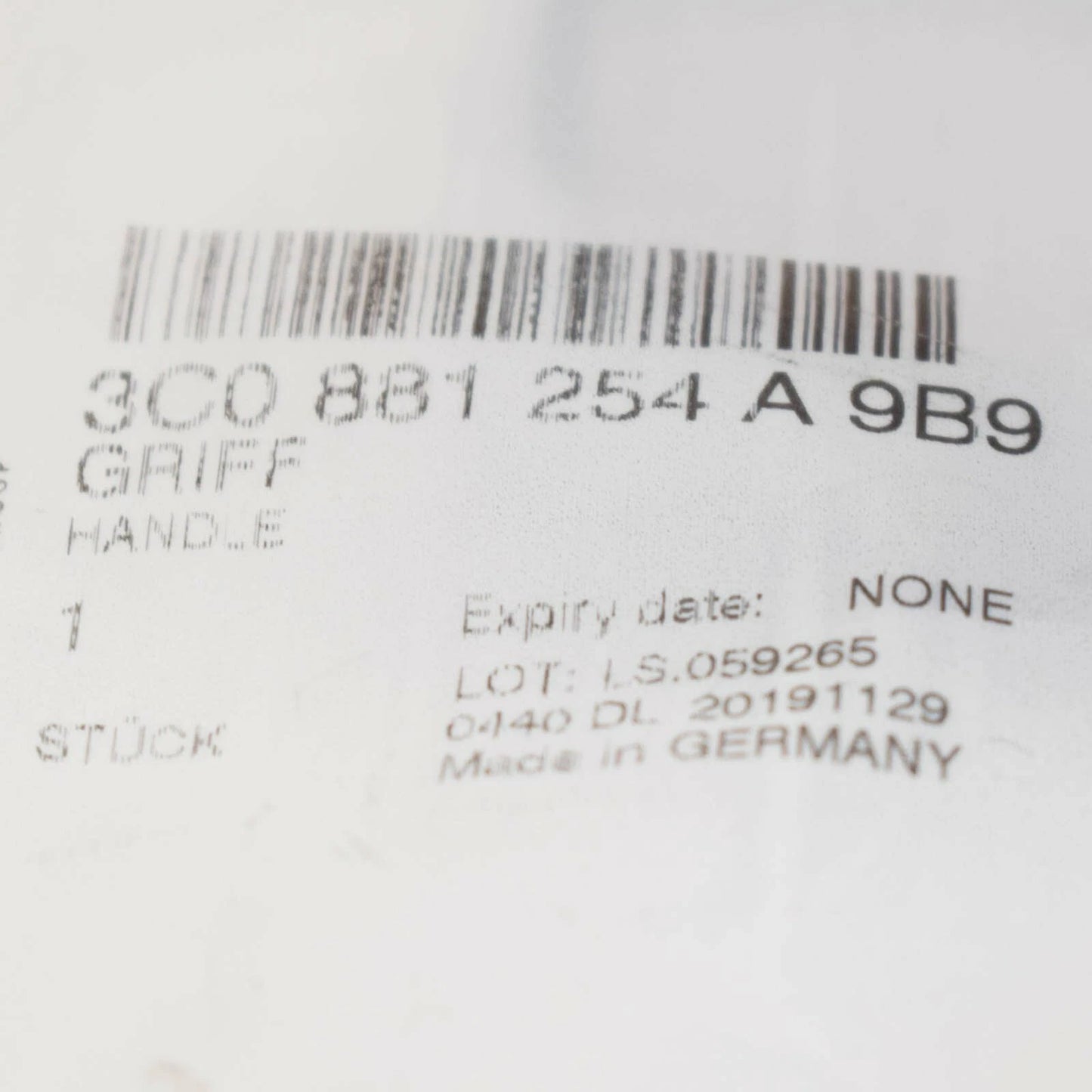 NEW VOLKSWAGEN AUDI RIGHT SEAT ADJUSTMENT HANDLE LEVER BLACK 3C0881254A9B9