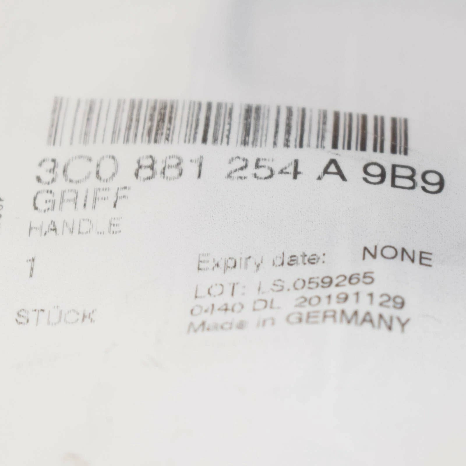 NEW VOLKSWAGEN AUDI RIGHT SEAT ADJUSTMENT HANDLE LEVER BLACK 3C0881254A9B9