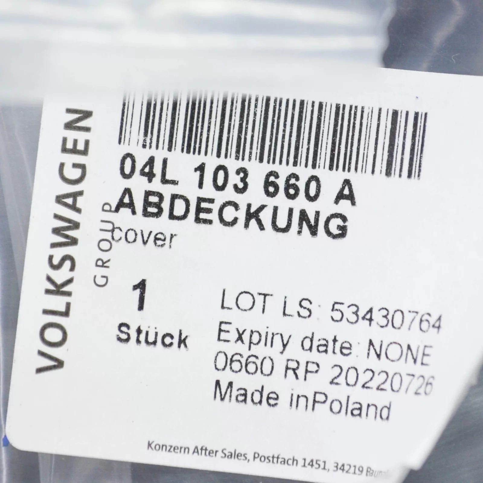 NEW AUDI A3 SPORTBACK 8V ENGINE OIL PAN COVER 04L103660A