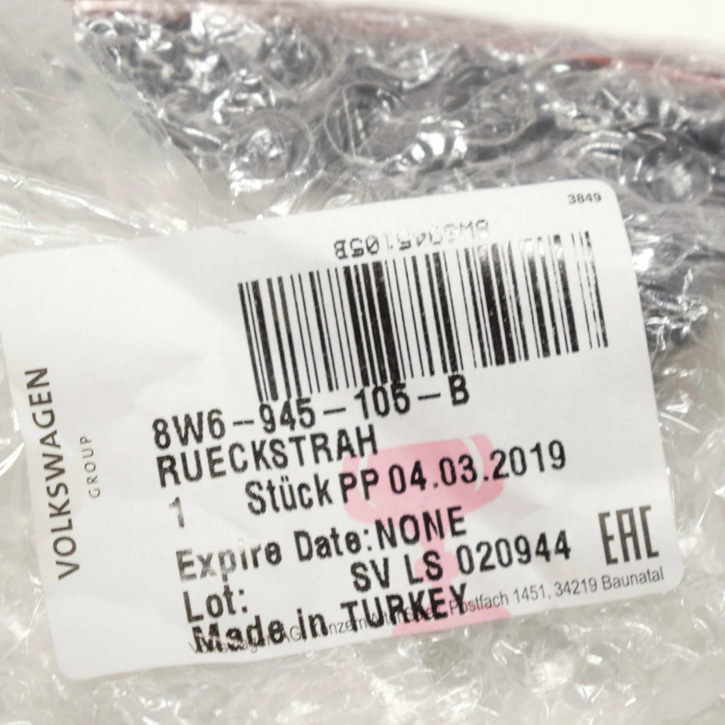 NEW AUDI A5 CONVERTIBLE 8W6 REAR LEFT BUMPER REFLECTOR S-LINE 8W6945105B