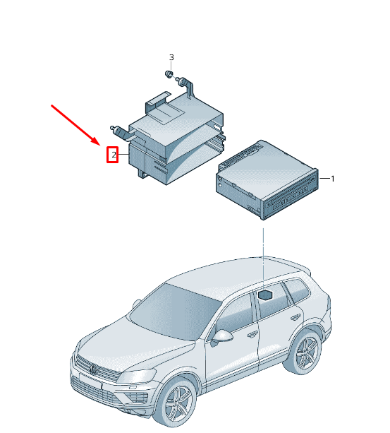 NEW VW TOUAREG 7P MK2 TV-TUNER, DVD CHANGER BRACKET 7P6919837A ORIGINAL