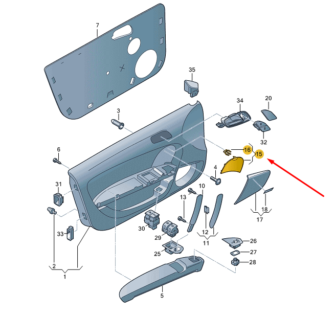 NEW AUDI TT 8J FRONT RIGHT DOOR LOUDSPEAKER TRIM 8J00354104PK ORIGINAL