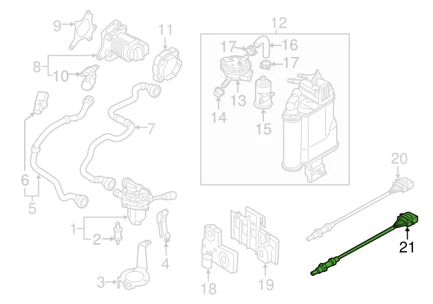NEW VOLKSWAGEN GOLF 5G MK7 REAR LAMBDA OXYGEN SENSOR 8S0906262A ORIGINAL