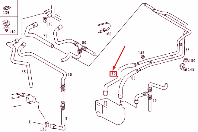 NEW MERCEDES-BENZ SPRINTER 903 WATER HEATER HOSE PIPE LINE A9018324723 ORIGINAL