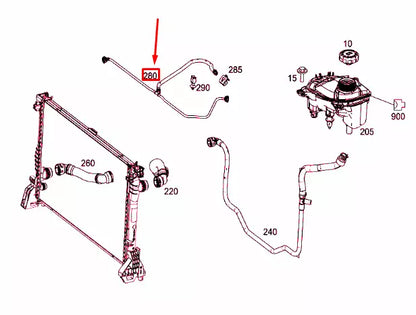 NEW MERCEDES-BENZ VITO W447 COOLANT BREATHER VENT LINE PIPE A4475010125 ORIGINAL