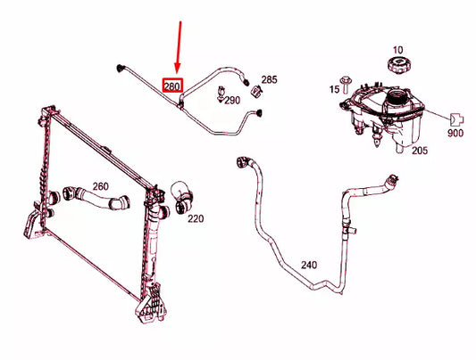 NEW MERCEDES-BENZ VITO W447 COOLANT BREATHER VENT LINE PIPE A4475010125 ORIGINAL