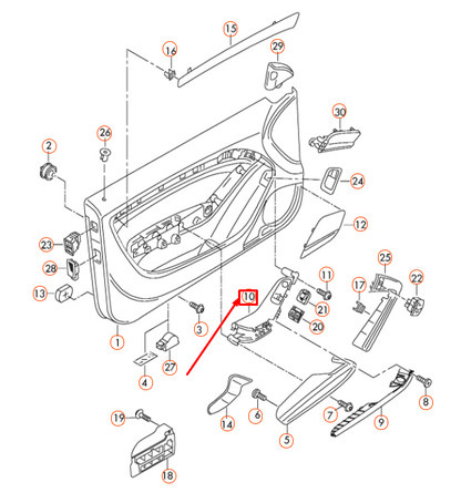 NEW AUDI A5 8F FRONT LEFT DOOR UPPER HANDLE SHELL LHD 8F1867171A6PS ORIGINAL