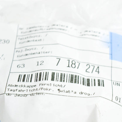 NEW BMW 1 F20 HIGHT BEAM LIGHT CAP COVER 63127187274 2015 ORIGINAL