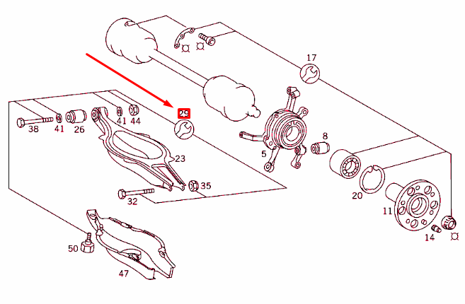 new mb s w140 rear axle suspension mounting parts repair kit a1403570775