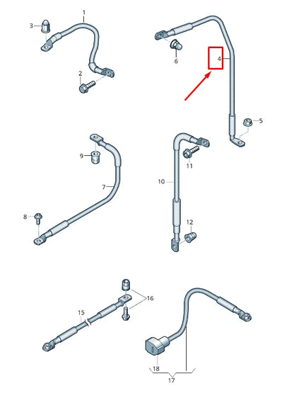 NEW VW TOUAREG CR HIGH-VOLTAGE HEATING EARTH LINE 4M0971537P