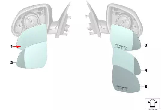 NEW BMW X3 G01 FRONT LEFT DOOR MIRROR GLASS HEATED 51167291247 ORIGINAL