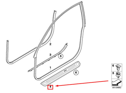 NEW BMW 6 E63 RIGHT DOOR SILL COVER 51477898230 7898230 ORIGINAL