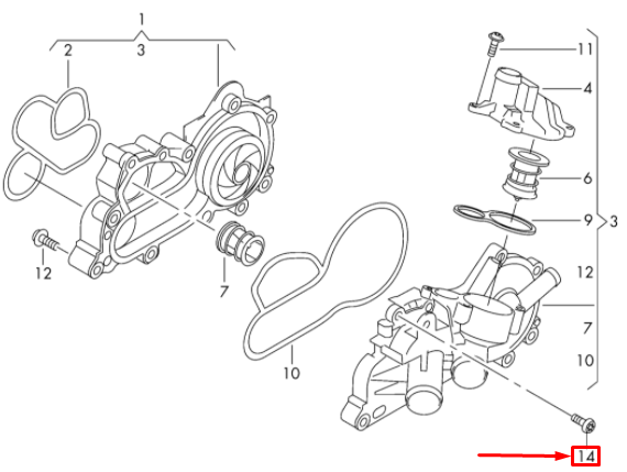 new audi a3 sportback 8p engine coolant thermostat hex bolt n91089601 original