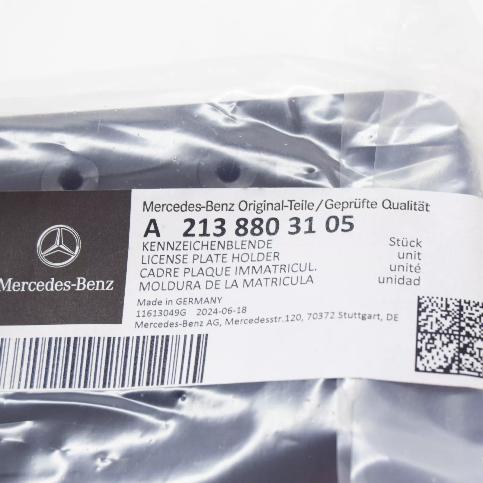 NEW MERCEDES-BENZ E W213 FRONT LICENSE PLATE HOLDER A2138803105 ORIGINAL