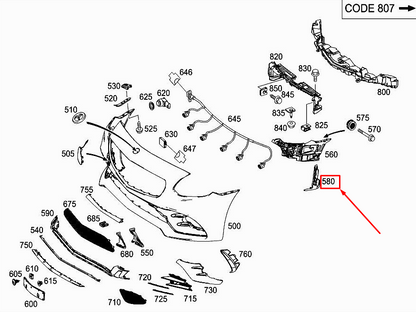 new mercedes-benz slk r172 front left wheel arch cover a1728850100 original
