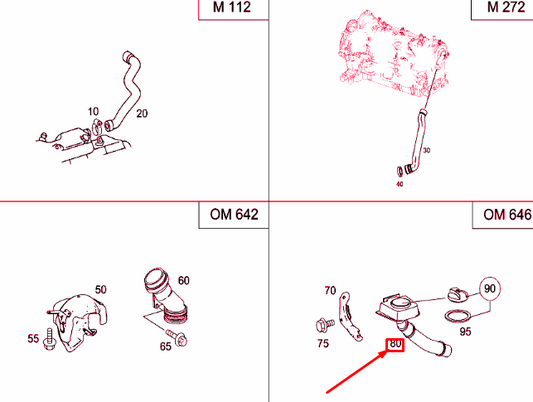 NEW MB VITO W639 OIL FILLER NECK CONNECTION FITTING A6460160229 ORIGINAL