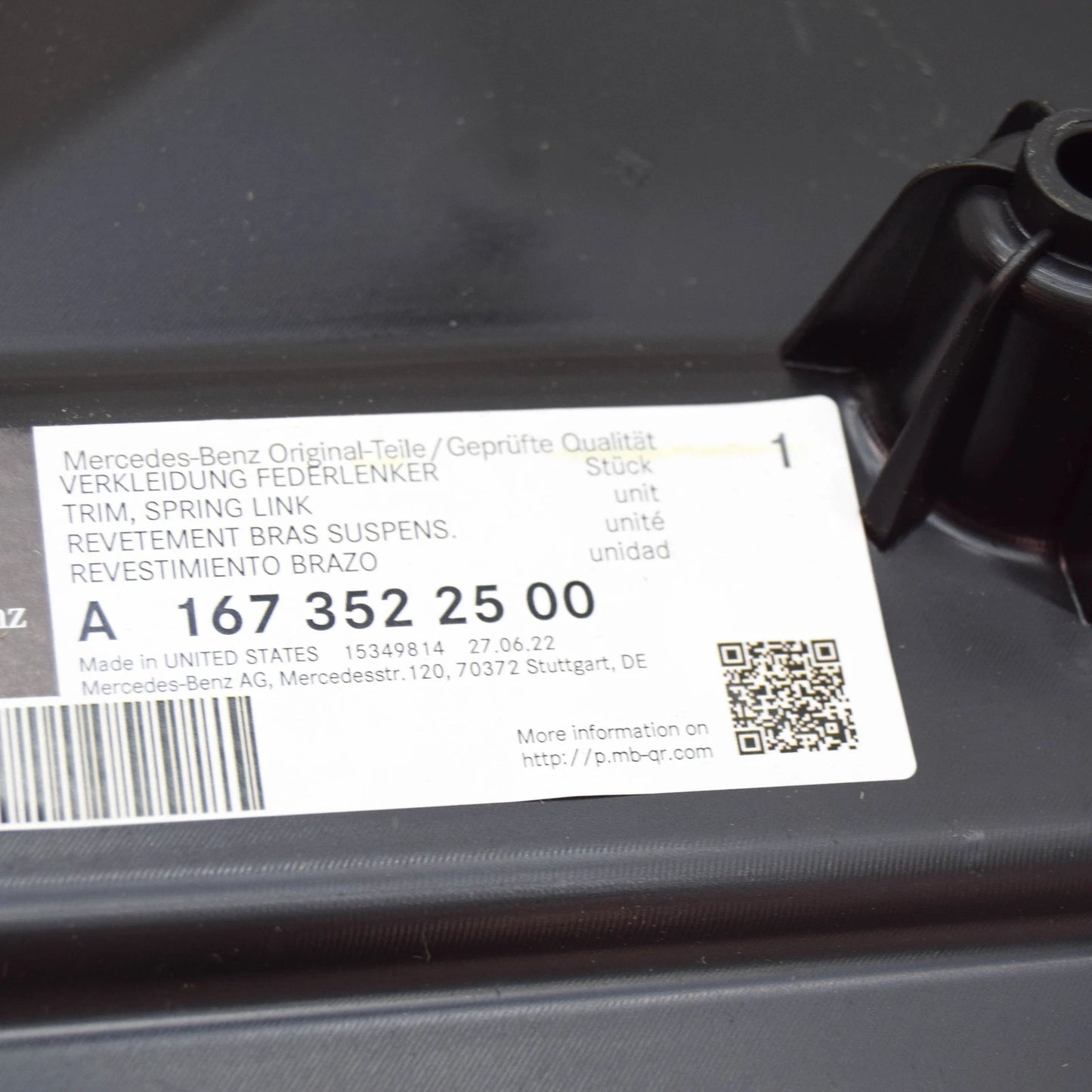 NEW MB GLE W167 REAR RIGHT CONTROL ARM SPRING LINK TRIM A1673522500