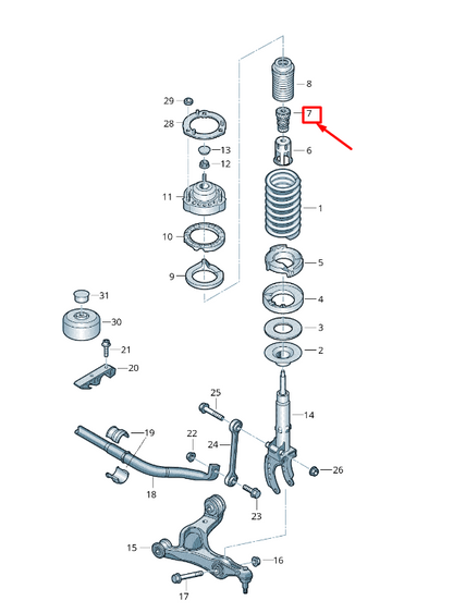 new vw touareg 7p front shock absorber rubber rubber stop 7p6412303c original