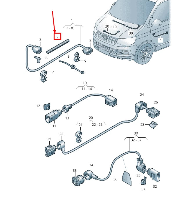 NEW VW TRANSPORTER VI T6 FUEL PUMP HARNESS PROTECTIVE PIPE 7H0971820