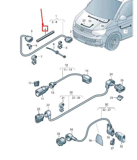 NEW VW TRANSPORTER VI T6 FUEL PUMP HARNESS PROTECTIVE PIPE 7H0971820