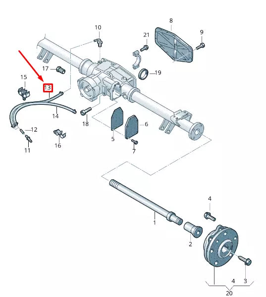 NEW VOLKSWAGEN CADDY 2K MK3 REAR AXLE VENT HOSE 2K0525095