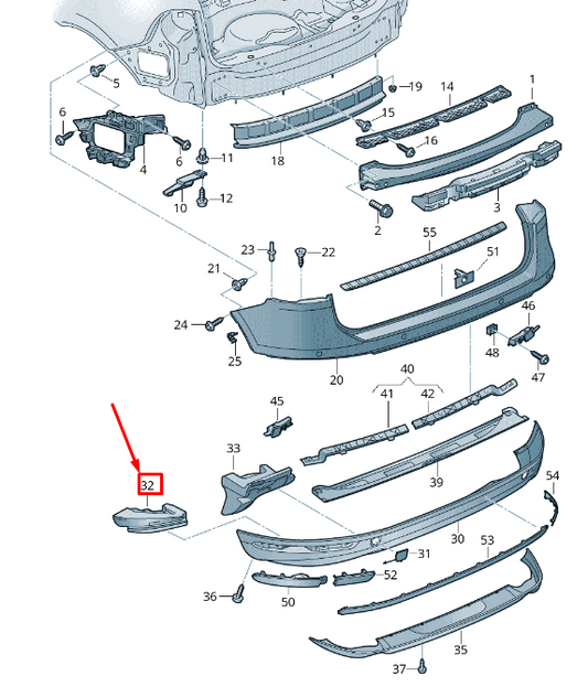 NEW VW TOUAREG 7P MK2 RIGHT REAR BUMPER FOAM 7P6807252C ORIGINAL
