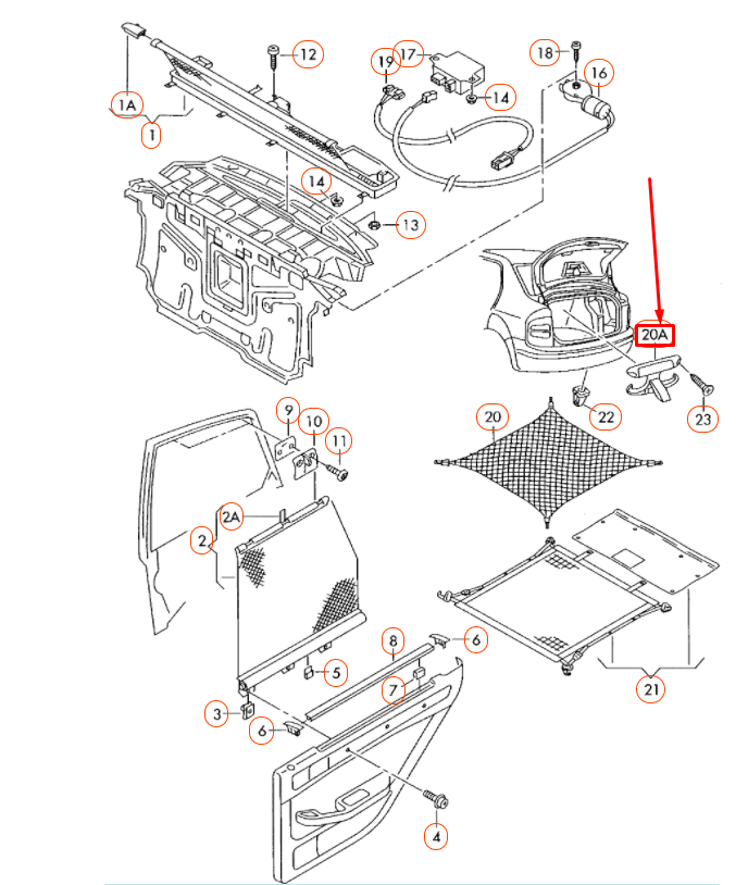 new audi a6 c5 luggage boot bag retainer 6y5867615cqtc original
