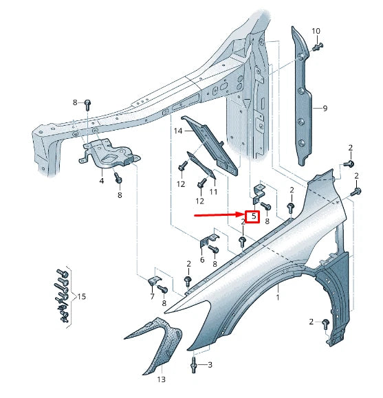 NEW AUDI E-TRON GEN REAR FENDER BRACKET 4KE821471