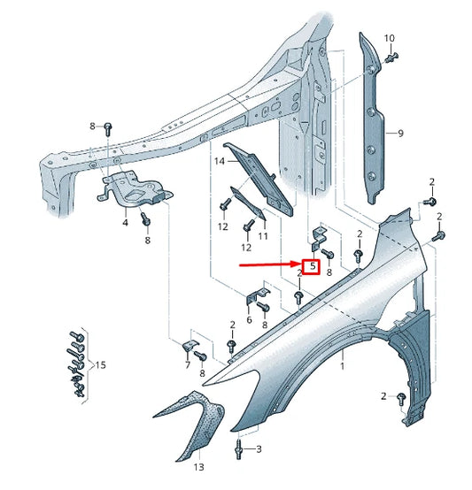 NEW AUDI E-TRON GEN REAR FENDER BRACKET 4KE821471