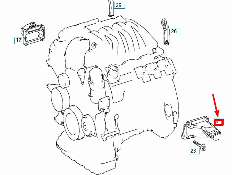 NEW MERCEDES-BENZ C W202 LEFT ENGINE SUPPORT A1122231404 ORIGINAL
