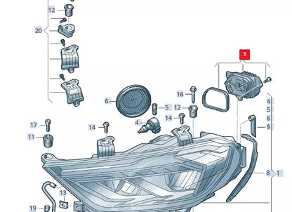 NEW AUDI A1 SPORT GB FRONT RIGHT HEADLIGHT LED CONTROL UNIT 82A998474 ORIGINAL