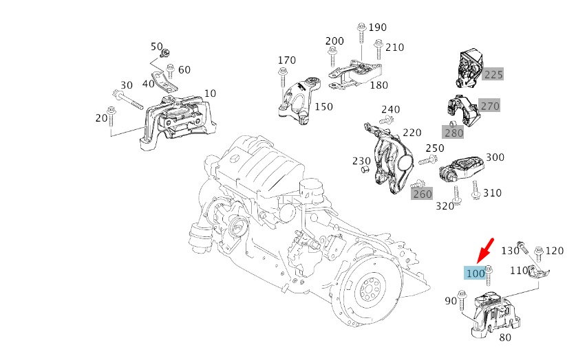 NEW MERCEDES-BENZ CLA C117 TRANSMISSION MOUNTING SCREW A0019909103 ORIGINAL