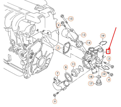 NEW AUDI A3 8P COOLANT REGULATOR HOUSING 022121117C