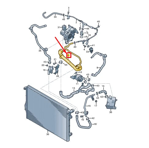 NEW VW GOLF CD MK8 COOLANT HOSE WITH QUICK RELEASE COUPLING 5WA122101AN ORIGINAL