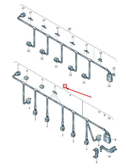 NEW VW TOUAREG 7P FRONT BUMPER PARKING AID WIRING 7P6971095M ORIGINAL