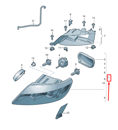new audi q7 4l front left headlight lhd 4l0941003aj original