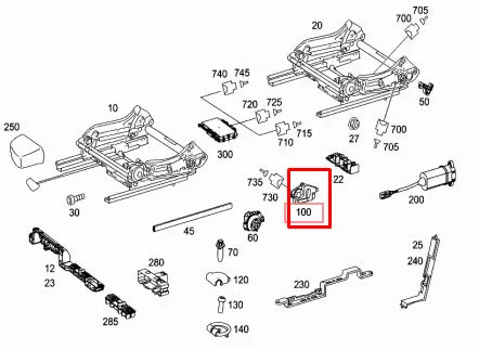 NEW MB M-CLASS W164 FRONT RIGHT SEAT SWITCH UNIT A16487044109051