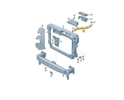 NEW VOLKSWAGEN SHARAN 7N LEFT UPPER LOCK CARRIER BRACE 7N0805931