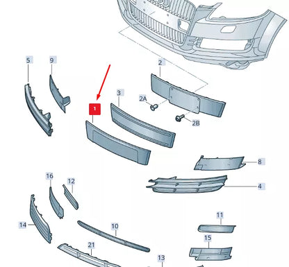 NEW AUDI Q7 4L FRONT BUMPER NUMBER PLATE HOLDER 4L0807285AT94 2012 ORIGINAL