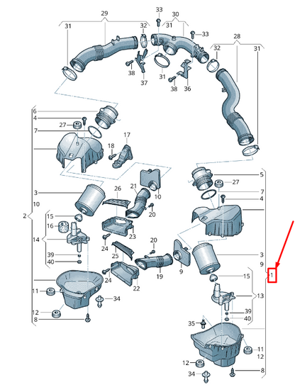 new audi a8 4h left engine air filter box 4h0133823j original