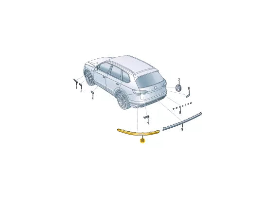 NEW VOLKSWAGEN TOUAREG CR7 REAR LEFT BUMPER MOLDING 760853841