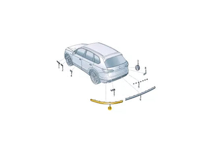 NEW VOLKSWAGEN TOUAREG CR7 REAR LEFT BUMPER MOLDING 760853841
